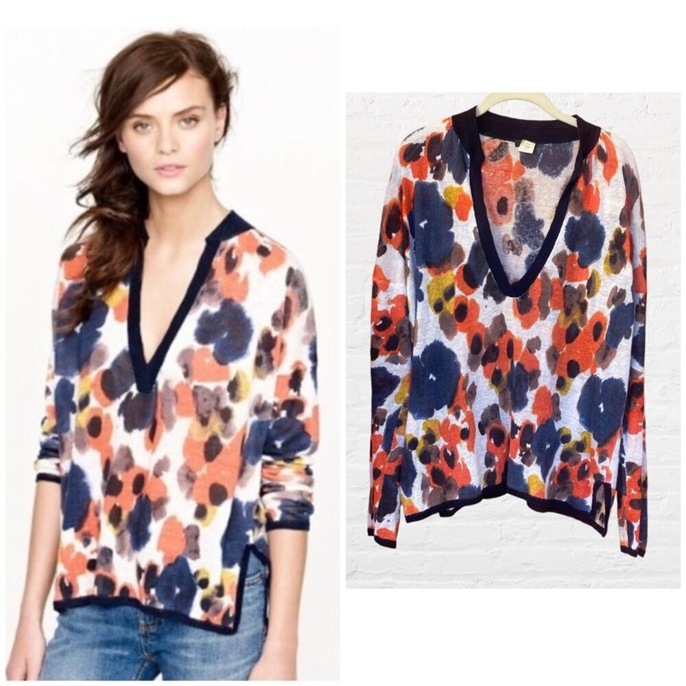 J. Crew Linen Knit Sweater Multicolor